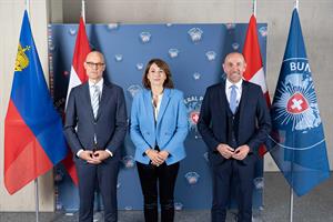 Die Polizeichefs aus Liechtenstein, der Schweiz und Österreich in Bern.