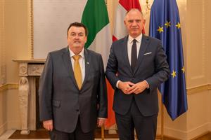 Innenminister Gerhard Karner empfing den irischen Staatsminister für Migration Colm Brophy.